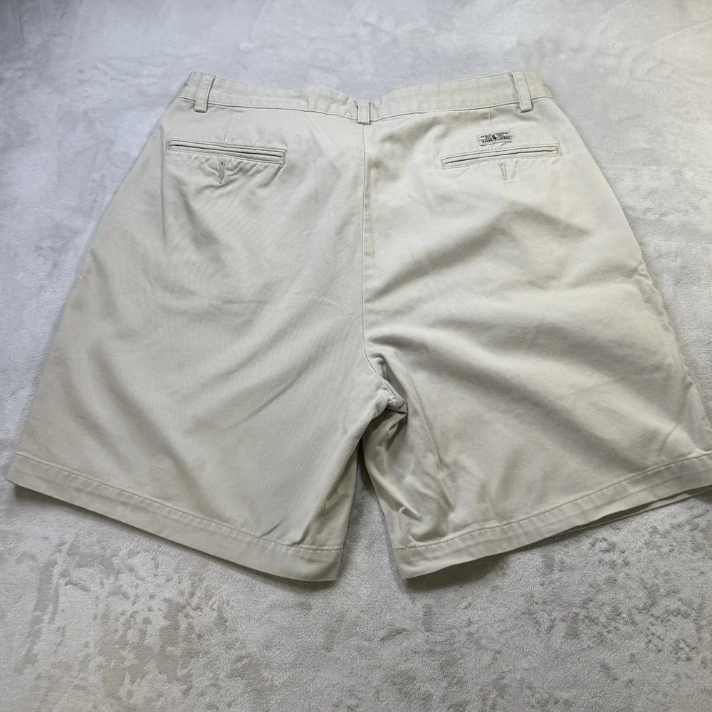 Vintage Polo Ralph Lauren Tyler Short Mens 34 Khaki Tan Pleated Classic Chino